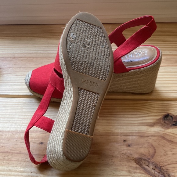 Women’s Ralph Lauren Penelopie Sport Red Wedge - Picture 6 of 6